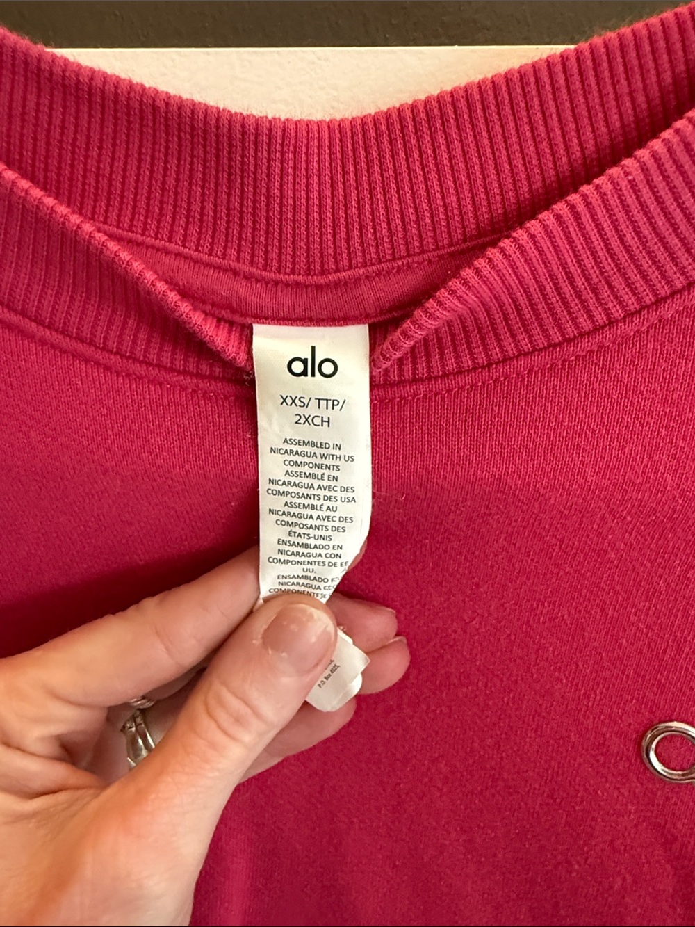 ALO Yoga Crewneck Sweatshirt in Hot Pink - Picture 2 of 3